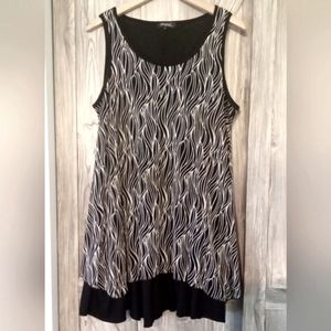 Papa Black Mesh Sleeveless Tunic Dress L